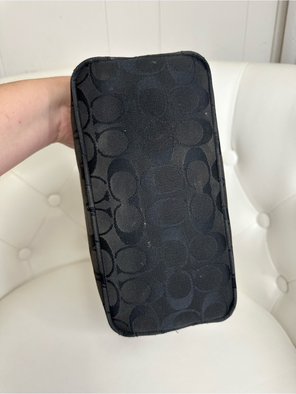 Coach Black Signature Jacquard Shoulder Bag with - Picture 3 of 5